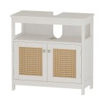 Vicco - meuble sous vasque simple rosario, blanc, 60 x 60 cm avec 2 portes et compartiment ouvert