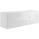 Meuble sous vasque suspendu - blanc - 150 cm - jimena ii