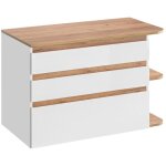 Meuble sous vasque suspendu - coloris naturel clair et blanc - 96 cm - anida