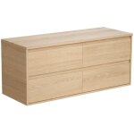 Vente - unique - meuble sous vasque suspendu avec planche - placage ch�ne - 120 cm - milipam