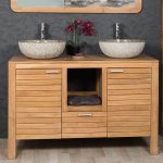 Wanda collection - meuble sous vasque en teck courchevel 120 cm