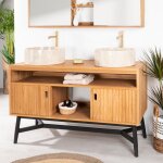 Wanda collection - meuble sous vasque en teck mya 130 cm
