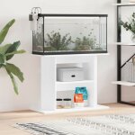 Le poisson qui jardine - meuble support blanc aquariums 80 x 30 - 35 cm. 1 tagre support solide et ...