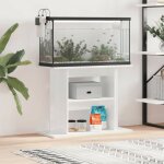 Meuble support blanc brillant aquariums 80 x 30 - 35 cm. 1 tagre support solide et stable pour aquariums ...