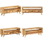 Vidaxl - meuble tv 110x30x40 cm bois massif de manguier - meubles tv - meuble tv - meuble en bois - meuble ...