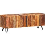 Vidaxl ? meuble tv bois massif recycl� 110x30x40 cm ? style vintage ? dessus robuste pour objets d�coratifs ...