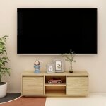 Meuble tv 110x30x40 bois de pin massif