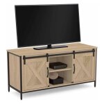 Meuble tv 113 cm 2 portes granges coulissantes quebec design industriel