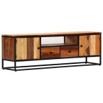 Vidaxl - meuble tv 120 x 30 x 40 cm bois de récupération massif et acier Vidaxl - meuble tv 120 x 30 x 40 cm bois de récupération massif et acier