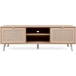 Abitare - meuble tv 150 cm en bois ch�ne clair avec deux portes et deux compartiments - agrigento