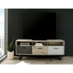 Abitare - meuble tv 160x53 cm chne clair et gris - chioggia