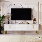 Fortuna lai - meuble tv 170x40x53cm, en mdf, avec 4 portes design texture grave, 2 tiroirs, luxe, lgante, ...