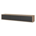 Meublorama - meuble tv 180 cm collection maanum couleur ch�ne clair et gris
