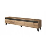 Meuble tv 180x42x38 cm ch�ne wotan nordis meuble hi - fi luxueux sideboeard commode sur pied