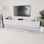 Vidaxl - meuble tv 2 pcs agglomr 120 x 40 x 34 cm blanc brillant