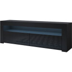 Muebles bonitos - meuble tv 2 portes meuble tv de salon avec led 140x50x35cm modèle aker noir finition ... Muebles bonitos - meuble tv 2 portes meuble tv de salon avec led 140x50x35cm modèle aker noir finition ...