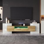 Meuble tv 200x30x60. 7cm - lowboard brillant �clairage led meuble de salon design moderne surface en ...