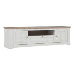 Meubletmoi - meuble tv 205 cm 2 portes 1 tiroir décor chêne blanchi - angele Meubletmoi - meuble tv 205 cm 2 portes 1 tiroir décor chêne blanchi - angele
