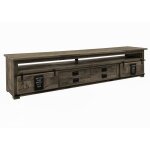Meuble tv 260x50 manguier laqué gris railway 255 Meuble tv 260x50 manguier laqué gris railway 255