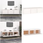 Meubles tv 3 pcs blanc bois massif de pin - meuble tv - meuble suspendu - rangement mural - bibliothèque ... Meubles tv 3 pcs blanc bois massif de pin - meuble tv - meuble suspendu - rangement mural - bibliothèque ...