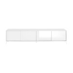 Meublorama - meuble tv 4 portes sky. coloris blanc laqué, idéal pour un salon moderne Meublorama - meuble tv 4 portes sky. coloris blanc laqué, idéal pour un salon moderne