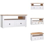 Meuble tv d'angle blanc 93x49x49 cm pin assortiment panama - meubles tv - meuble tv angle - meuble tv ...