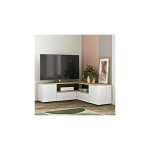 Meuble tv d'angle 130x130x46 cm blanc et chne - squar