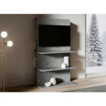 Meuble tv anthracite spatul avec panneau et sept tagres lucky l 100 cm