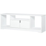 Homcom - meuble tv banc tv design contemporain - 3 niches, placard double porte - dim. 120l x 30l x 41h ...