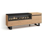 Skraut home - meuble tv, banc t�l�, grand espace de rangement, 150x57x35cm, pour les tv jusqu'� 65', ...