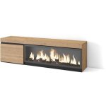 Skraut home - meuble tv, banc tl, grand espace de rangement, 160, pour les tv jusqu' 65', chemine ...