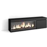 Skraut home - meuble tv, banc t�l�, grand espace de rangement, 160, pour les tv jusqu'� 65', chemin�e ...