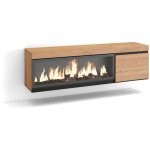 Skraut home - meuble tv, banc t�l�, grand espace de rangement, 160, pour les tv jusqu'� 65', chemin�e ...