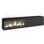 Skraut home - meuble tv, banc tl, grand espace de rangement, 210, pour les tv jusqu' 80', chemine ...