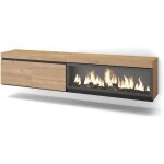 Skraut home - meuble tv, banc t�l�, grand espace de rangement, 210, pour les tv jusqu'� 80', chemin�e ...