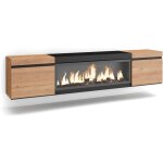 Skraut home - meuble tv, banc t�l�, grand espace de rangement, 210, pour les tv jusqu'� 80', chemin�e ...
