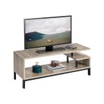 Yaheetech - meuble tv bas table tv support de tlvision en bois pour salon chambre salle  manger  ...