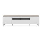 Calicosy - meuble tv bertrix 56a - dcor travertin / blanc - panneaux de particules - 177 x 51, 5 x 40 ...