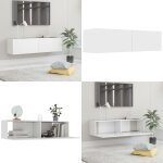 Vidaxl - meuble tv blanc 120x30x30 cm bois d'ingnierie - meubles tv - meuble tv mural - rangement tv ...