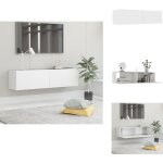 Meuble tv blanc 120x30x30 cm bois d?ing�nierie - meubles tv - meuble tv mural - rangement tv - support ...