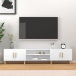 The living store - meuble tv blanc 180x31, 5x40 cm bois d'ing�nierie - meubles tv - meuble tv - meuble ...