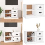 Vidaxl - meuble tv blanc 73x35, 5x47, 5 cm bois d'ing�nierie - meubles tv - meuble tv - support tv - ...