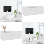 Vidaxl - meuble tv blanc 80x34x30 cm bois d'ingnierie - meuble tv - meuble tlviseur - rangement tv ...