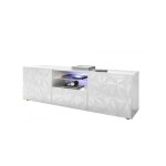 Les tendances - meuble tv - blanc laque brillant - l 181 x p 43 x h 57cm - parigi