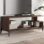 Vidaxl - meuble tv bois d'ingénierie et acier enduit de poudre Vidaxl - meuble tv bois d'ingénierie et acier enduit de poudre