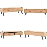 Vidaxl - meuble tv bois de sapin massif 120x33x35 cm - meubles tv - meuble tv retro - meuble tv bois ...