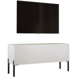 Meuble tv : cachemire, pieds noires, 100 � 52 � 32 cm