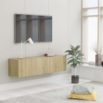 Maison exclusive - the living store meuble tv ch�ne sonoma 120x30x30 cm bois d'ing�nierie - meubles tv ...