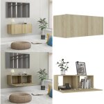 Vidaxl - meuble tv ch�ne sonoma 80x30x30 cm bois d'ing�nierie - meubles tv mural - meuble tv suspendu ...