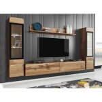 Meuble tv contemporain chne vieilli avec led - veronica xl